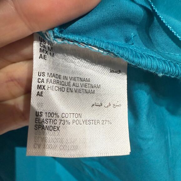 INC International Concepts Teal Smocked Peplum Top Sz M NWT - Picture 6 of 13